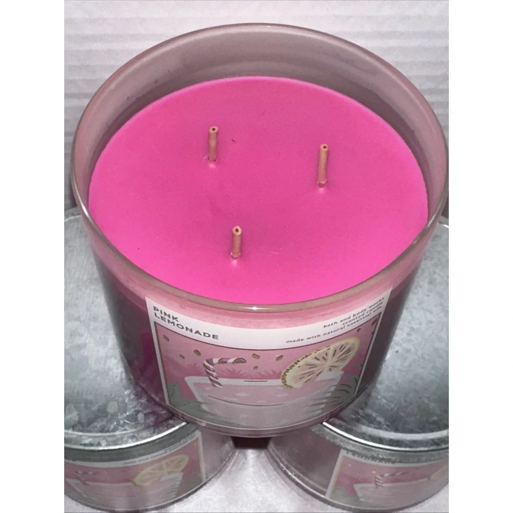 Bath & Body Works Pink Lemonade 3-Wick Scented Candle 14.5oz Essential Oils